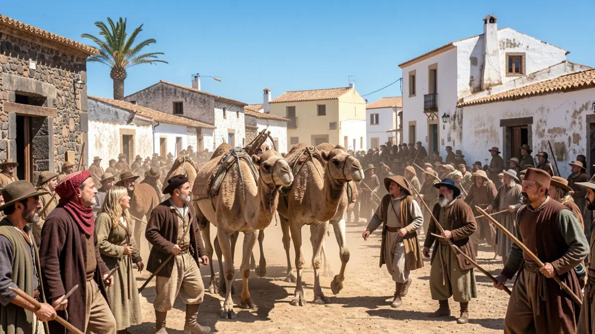 Historical reenactment of the 1708 Agüimes village rebellion against the bishop.