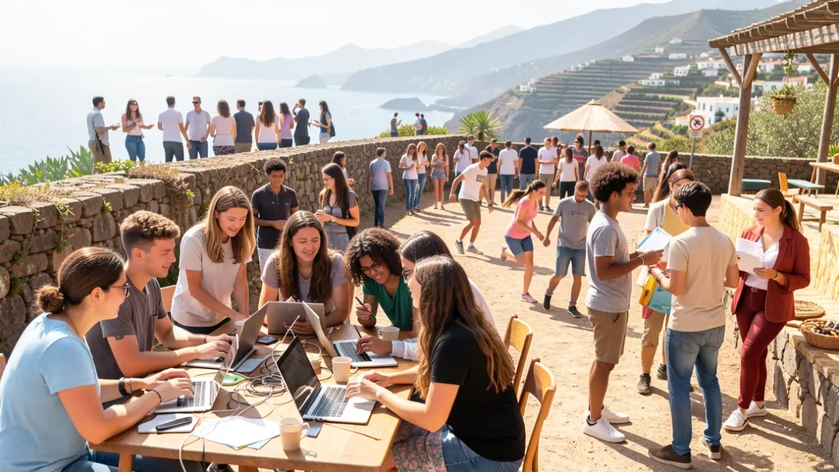Jóvenes participando en actividades de ocio, deporte, cultura y tecnología dentro del programa municipal 'Juventigua' en Antigua.