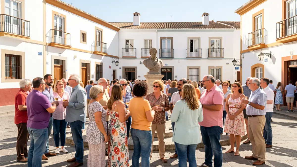 Imagen de un encuentro anual de antiguos alumnos salesianos en Teror, Gran Canaria, con ofrenda floral y ambiente festivo.