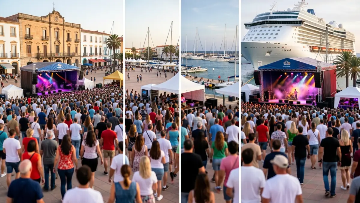 Imagen genérica de un festival de música en Arrecife con varios escenarios.