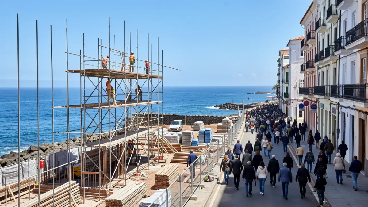 Imagen de las obras en la Avenida Marítima de Santa Cruz de La Palma.