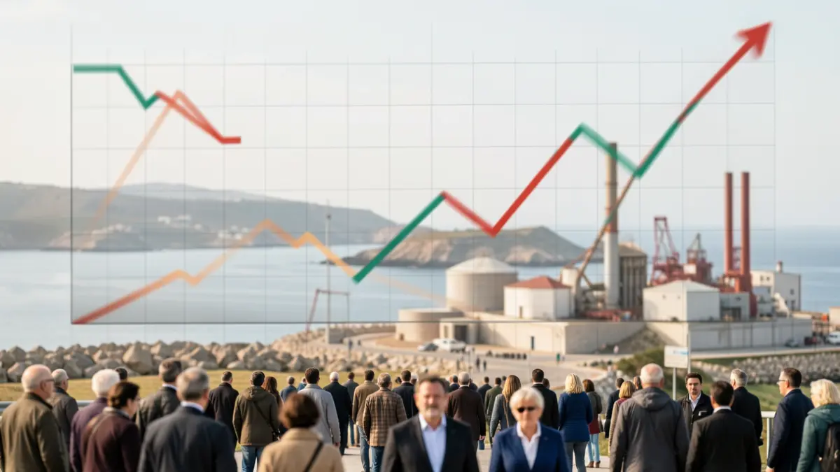 Imagen genérica de gráficos económicos con tendencia a la baja.
