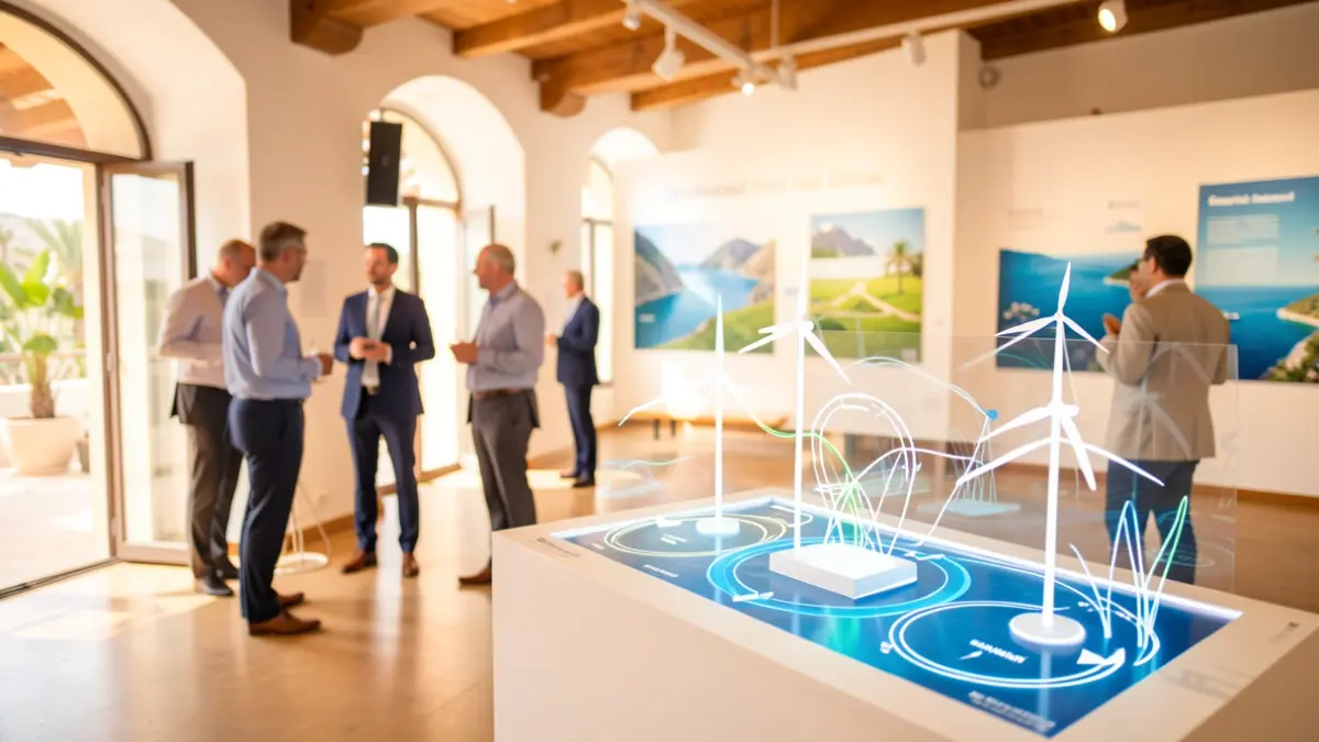 Image of the Canagua and Energy fair in the Canary Islands, featuring exhibits on water and clean energy.