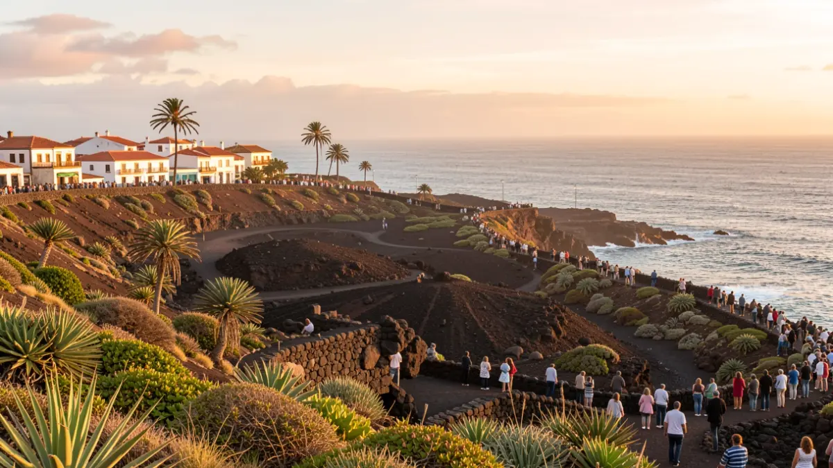 Imagen genérica del paisaje de Canarias con arquitectura tradicional.