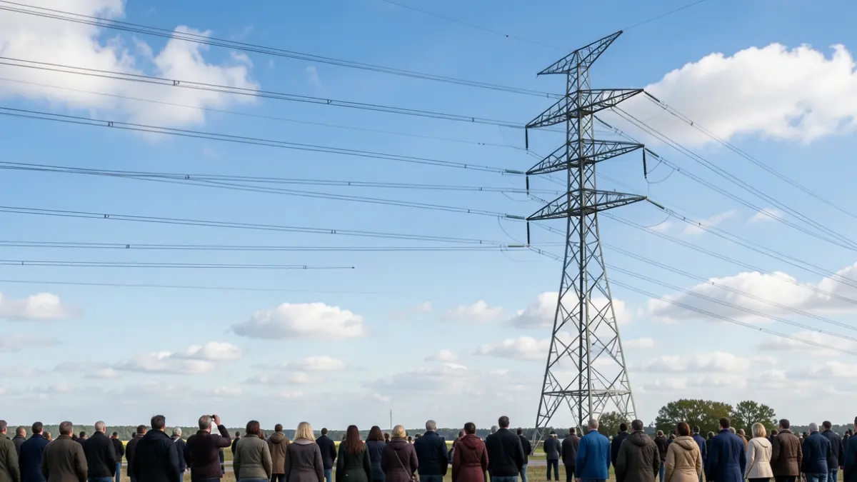 Imagen genérica de una torre de alta tensión contra un cielo azul.
