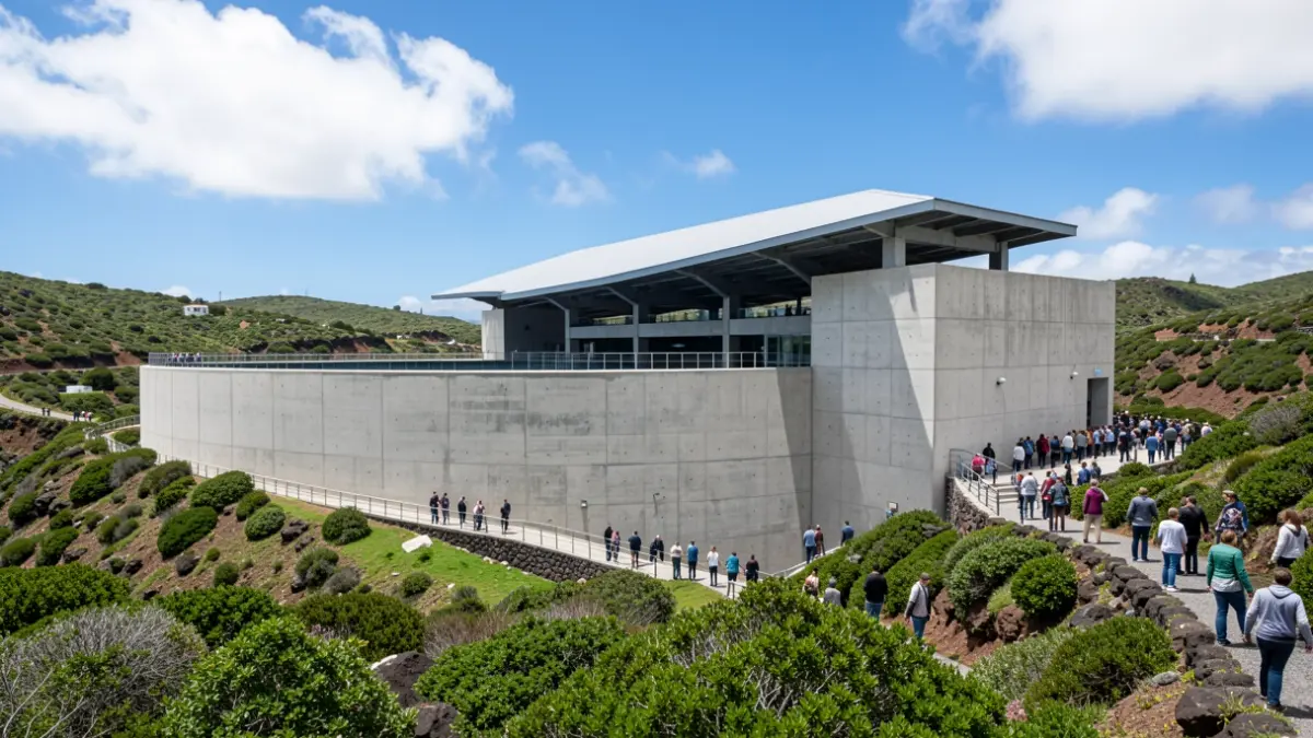 Depósito de agua de Igualero en La Gomera tras su reconstrucción.