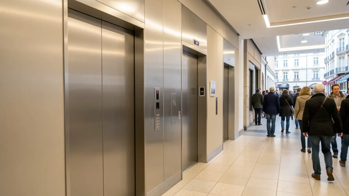 Generic image of an elevator in a public building.