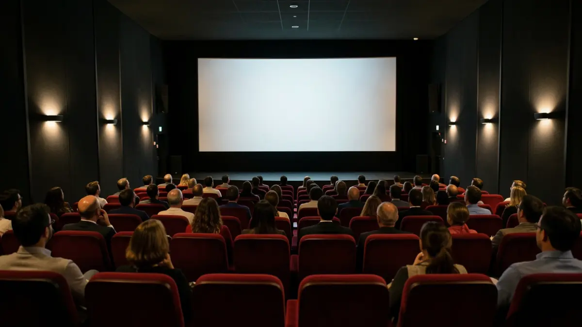 Imagen genérica de la sala de un cine con butacas vacías.