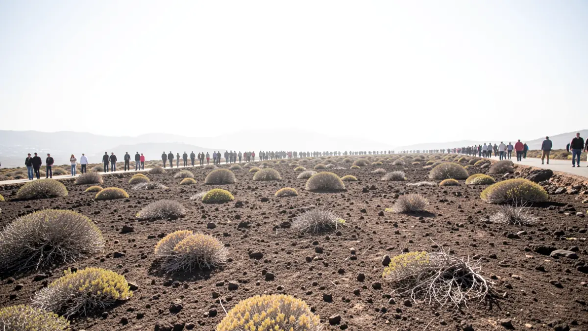 Imagen genérica de un paisaje árido bajo un sol intenso en Canarias.