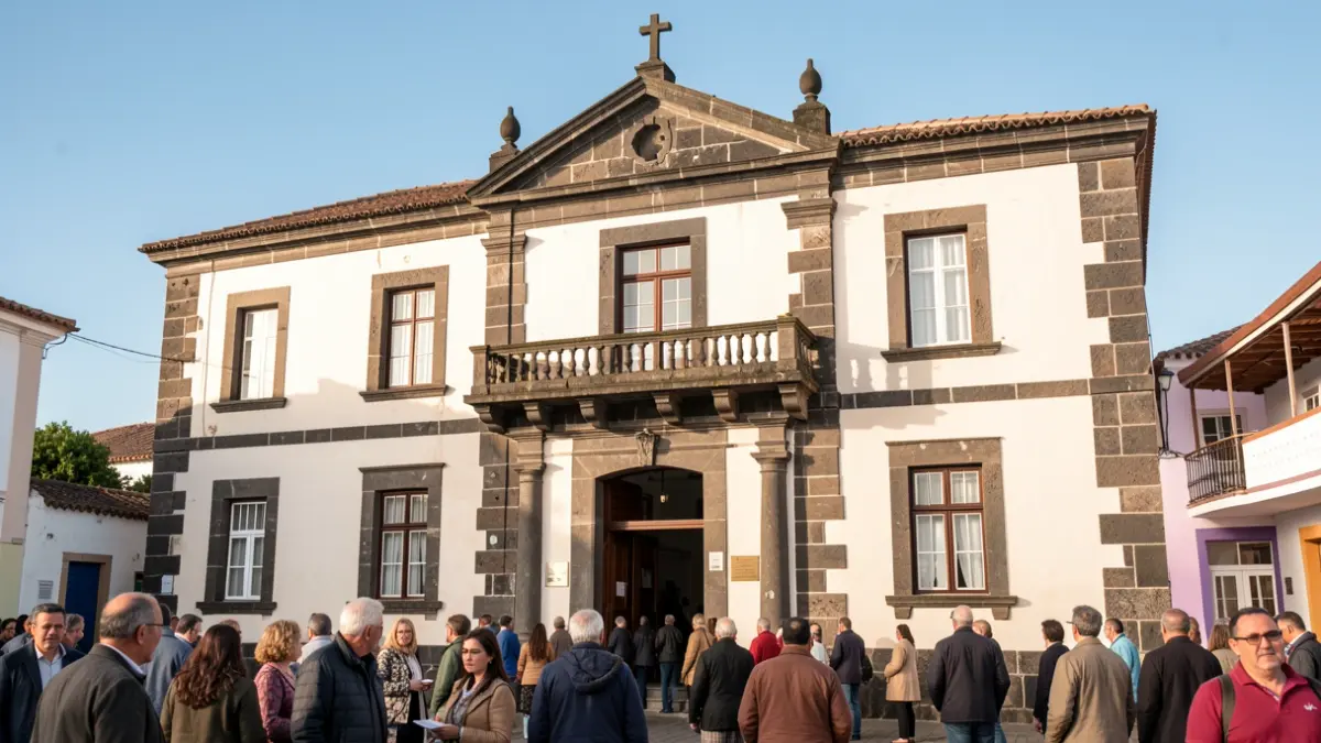 Facade of the Candelaria Town Hall.