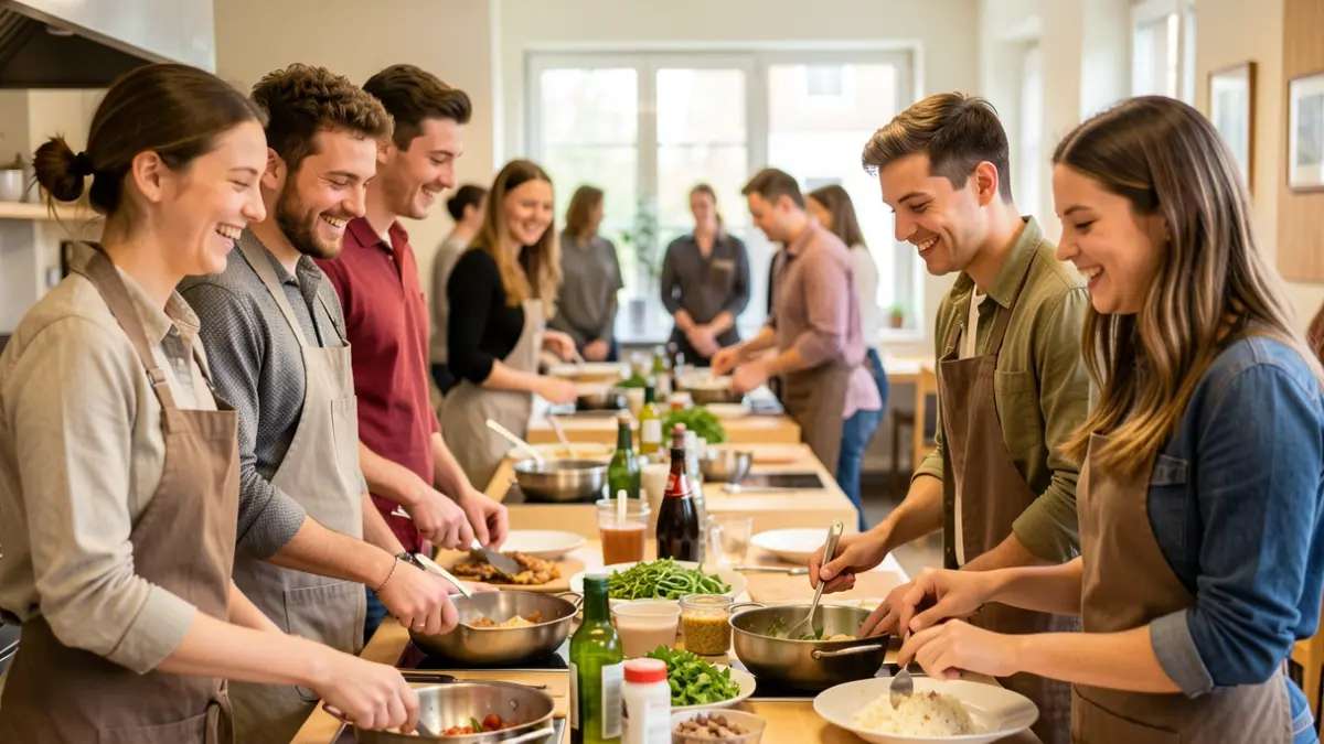 Young people participating in a hospitality training course.