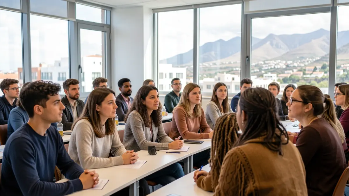 Imagen genérica de un grupo de jóvenes en una formación audiovisual en Canarias.