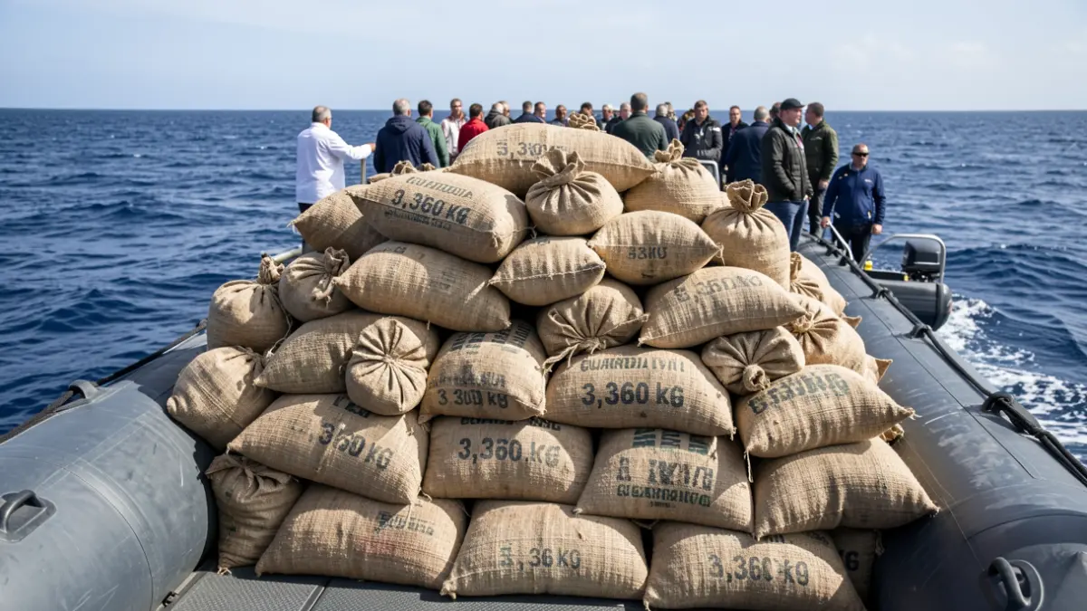 Imagen de los fardos de cocaína incautados en el sur de Gran Canaria.