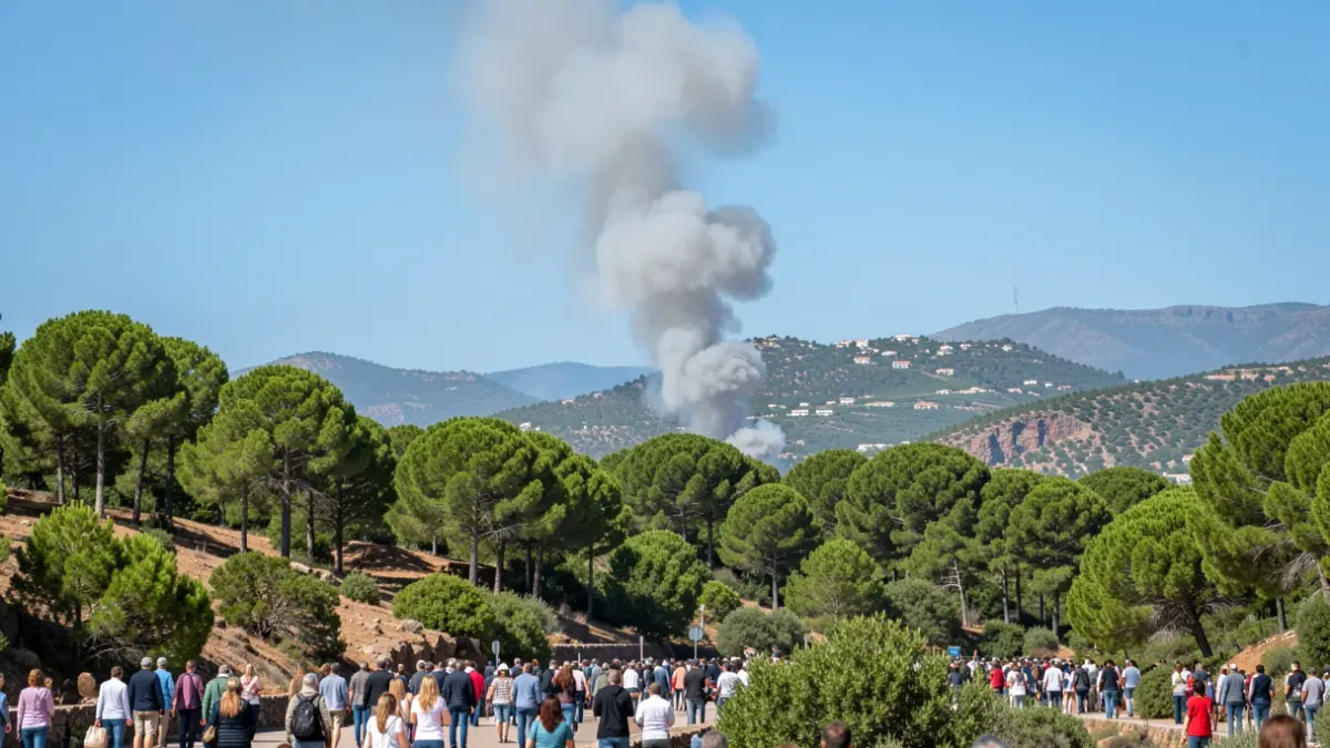 Imagen genérica de humo de incendio forestal en una ladera de Gran Canaria.