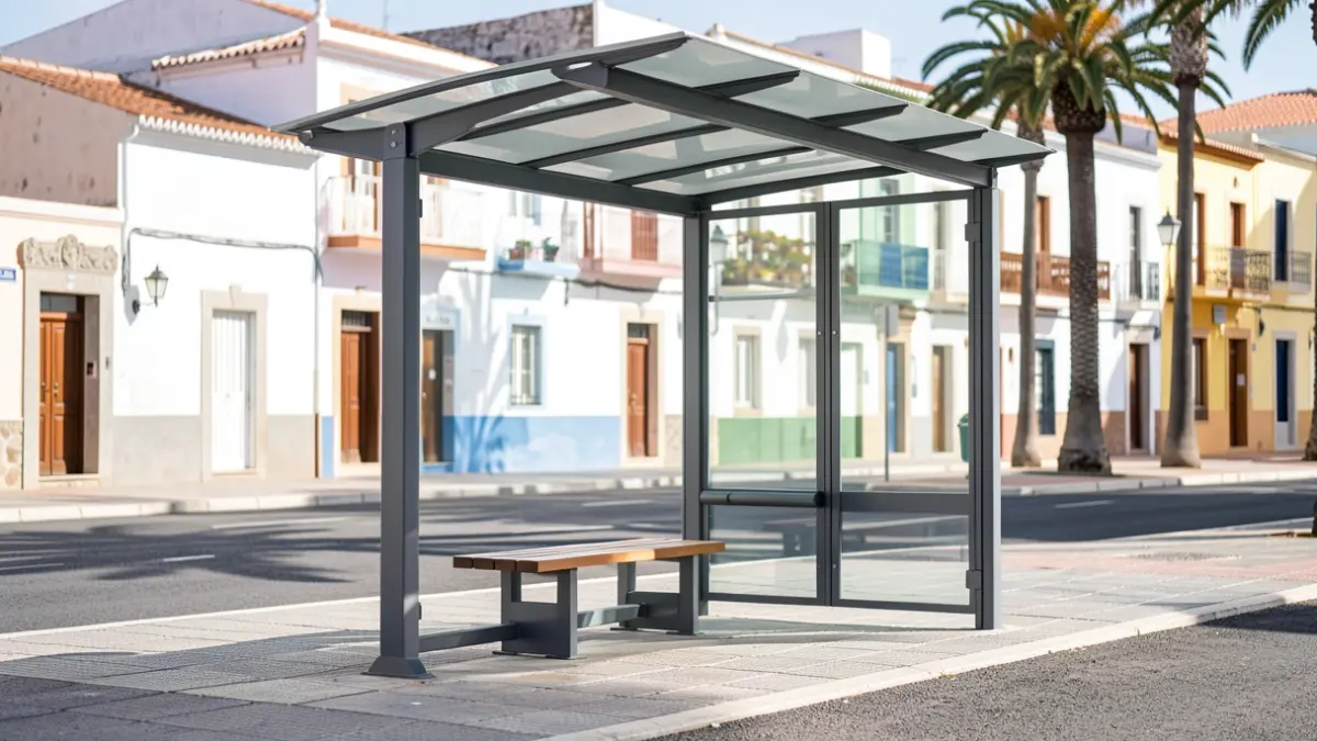 Imagen de una marquesina de autobús renovada en Ingenio, Gran Canaria.