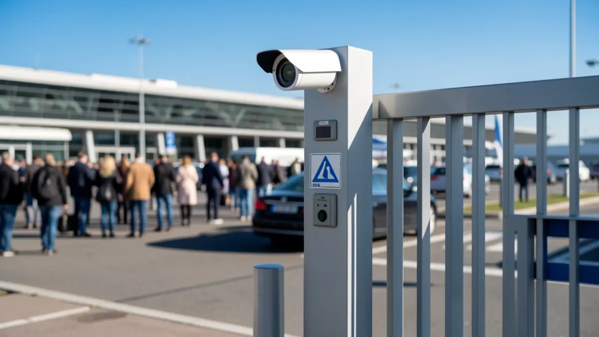 Generic image of an electronic access control system at an airport.