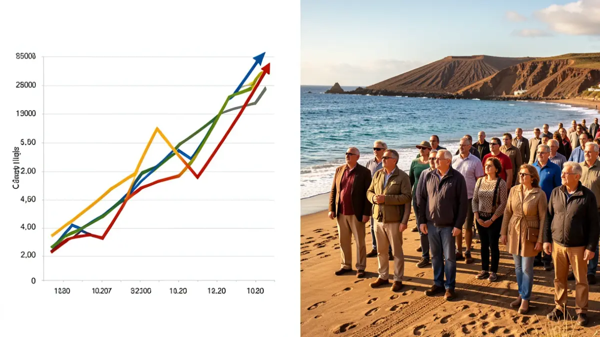 Gráfico de mejora económica y personas en Canarias.