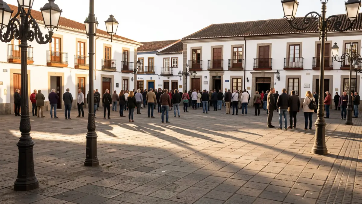 Imagen genérica de una plaza tradicional canaria al atardecer.