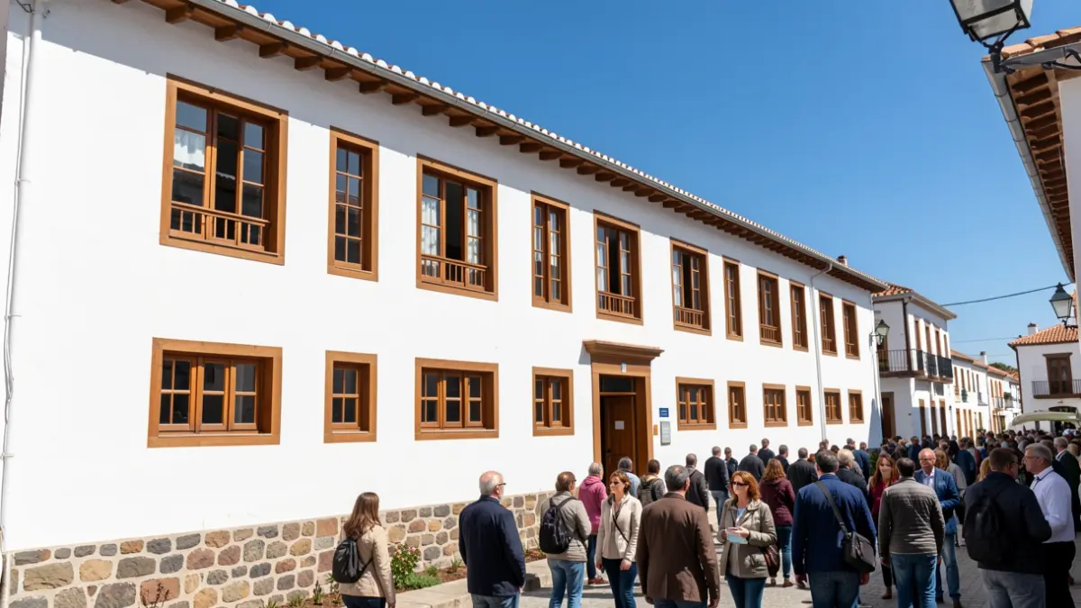 Facade of an educational center in the municipality of La Oliva.
