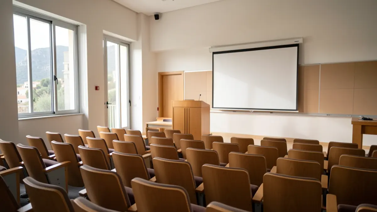 Generic image of a modern university classroom in the Canary Islands.