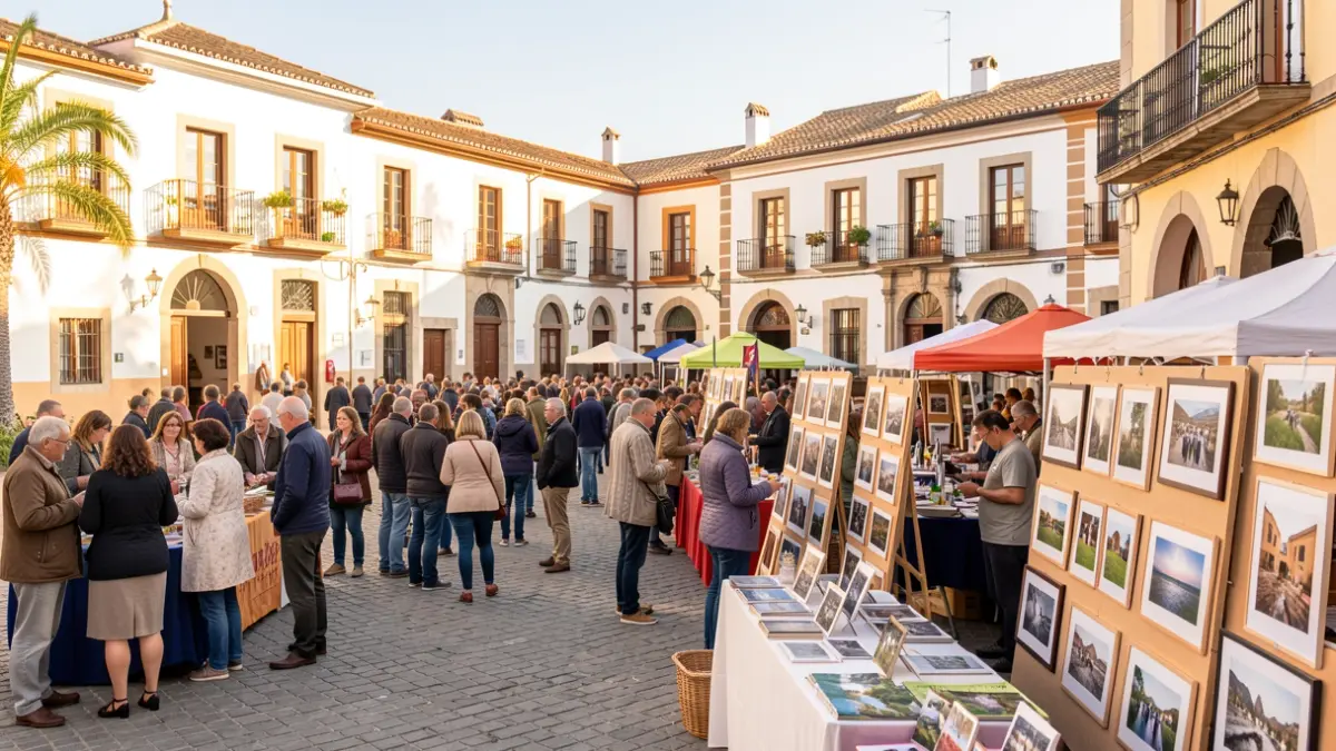 Imagen genérica de un festival de fotografía al aire libre en una plaza de Canarias.