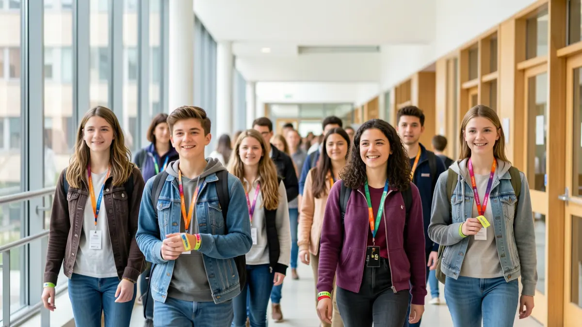 Generic image of university students during a welcome day.