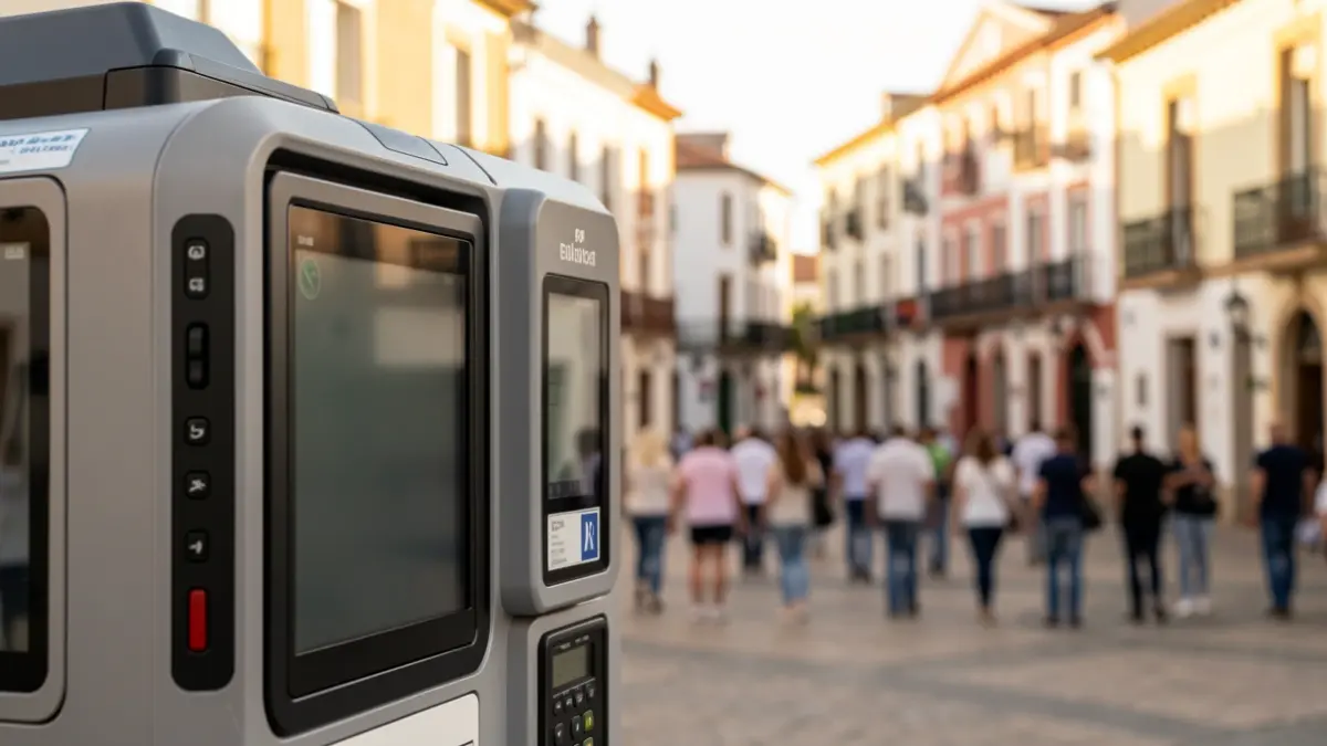 Unidad móvil de documentación en una plaza de Canarias.