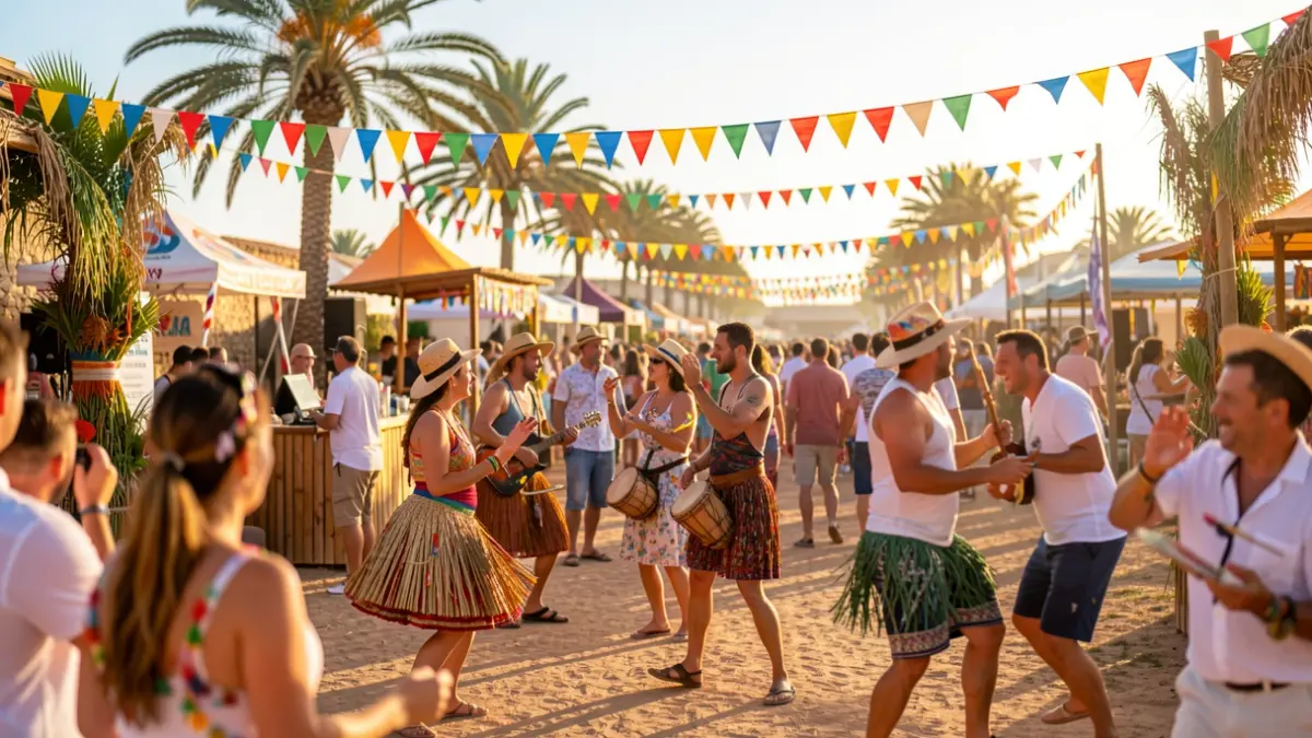 Generic image of an outdoor festival in the Canary Islands with a festive atmosphere.
