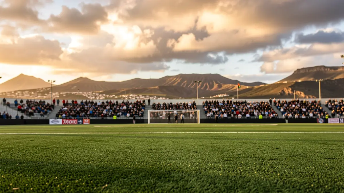 Generic image of an artificial turf football pitch in the Canary Islands.