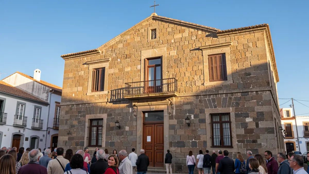 Fachada de un ayuntamiento tradicional canario.