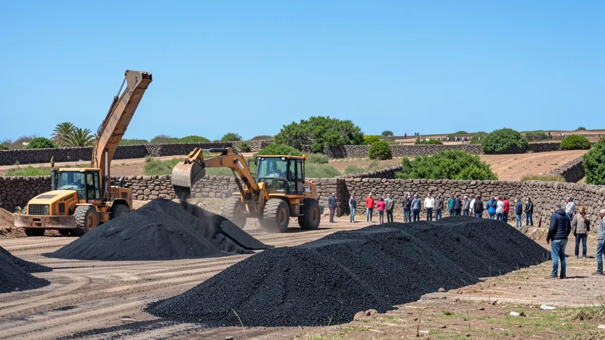 Sanitation and asphalt works in Las Pocetas and La Corte, Fuerteventura.