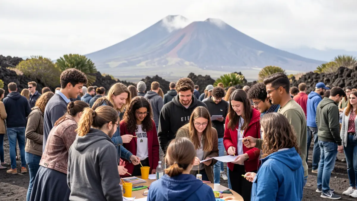 Imagen de jóvenes canarios colaborando en un proyecto social.
