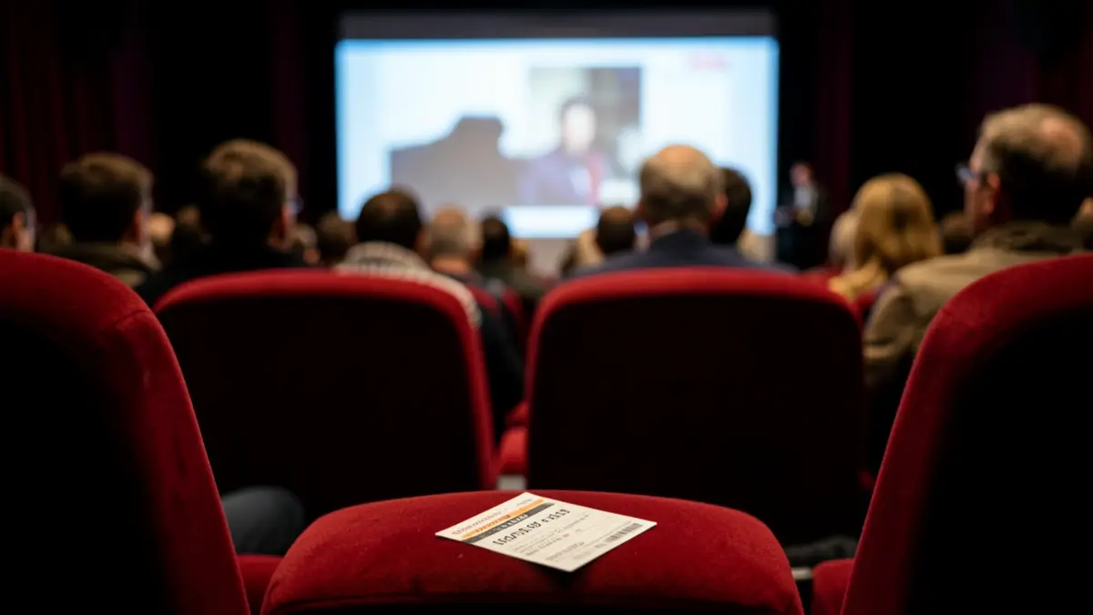 Generic image of a cinema hall with red seats and a blurred screen.