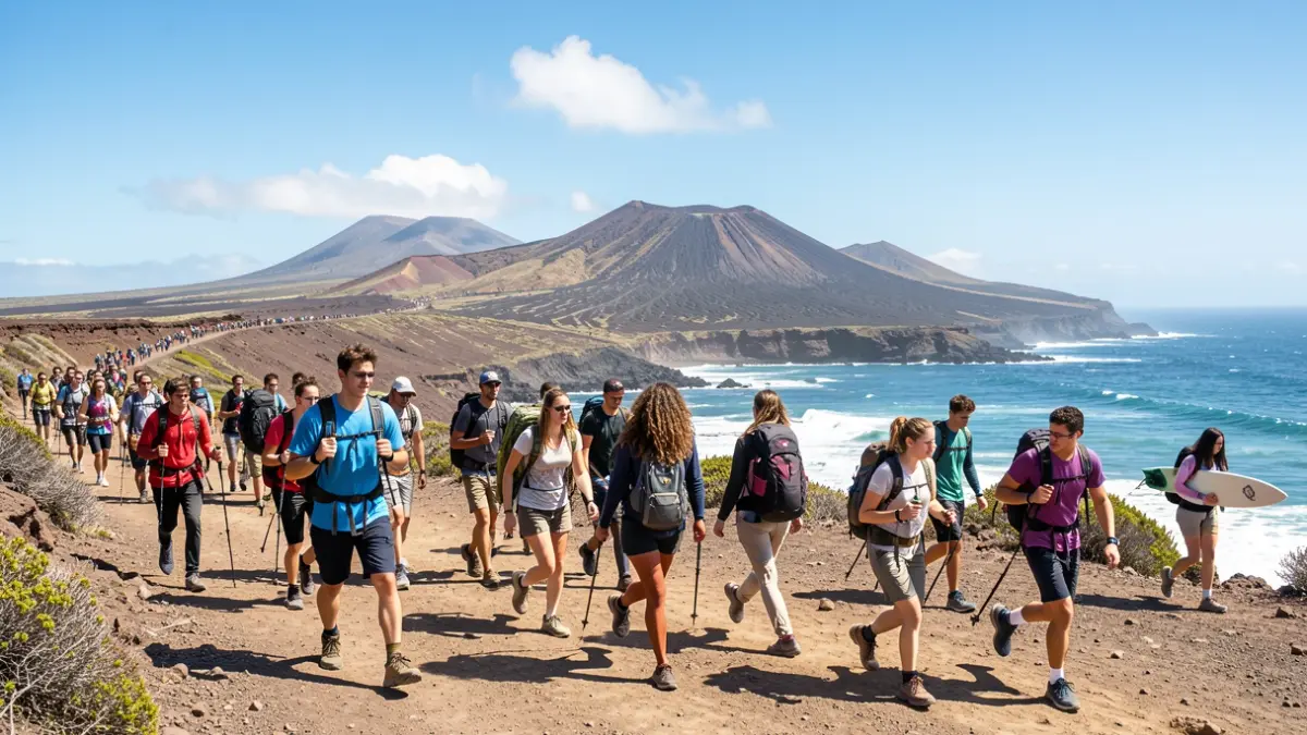 Young people enjoying leisure and nature activities in Puntallana.