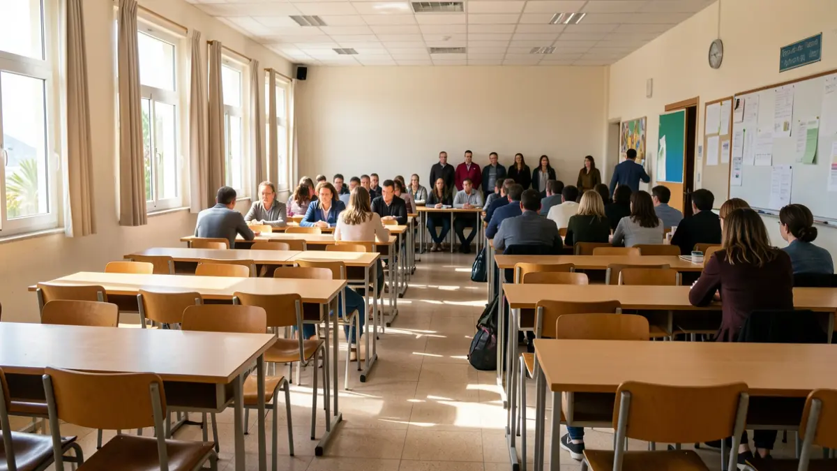 Generic image of an empty classroom in the Canary Islands.