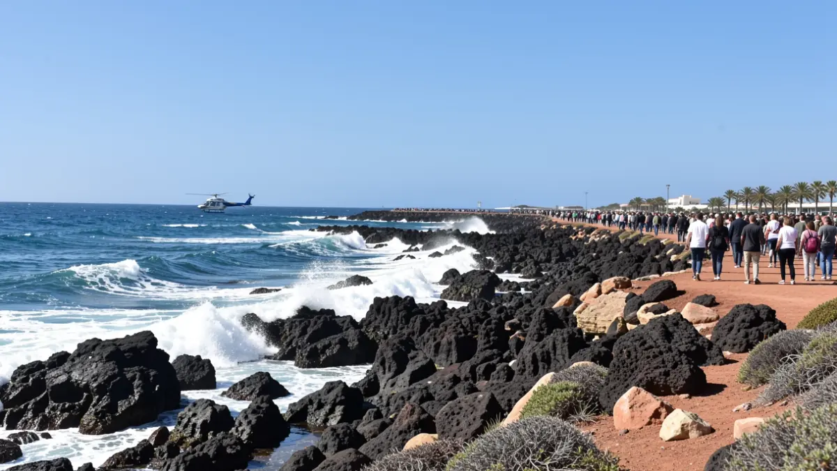 Rescate en zona rocosa de Puerto del Carmen, Lanzarote.