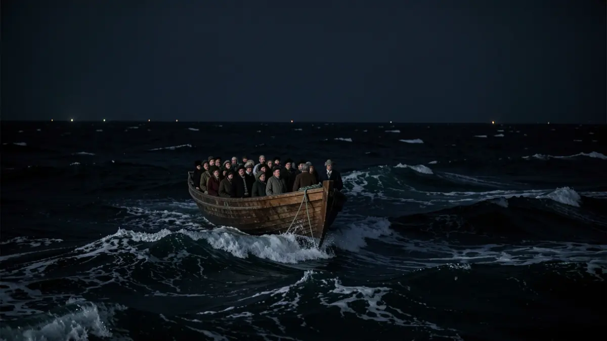 Imagen genérica de una embarcación a la deriva en alta mar.