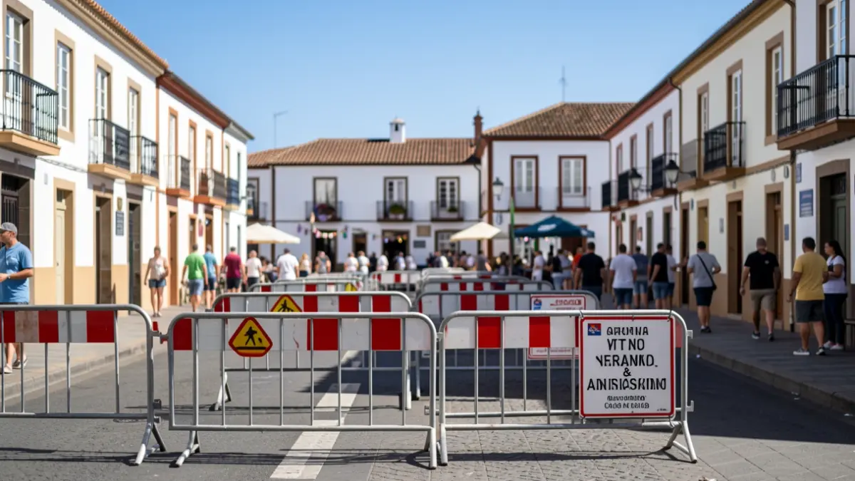 Generic image of traffic restrictions in a street in Arona due to festive events.