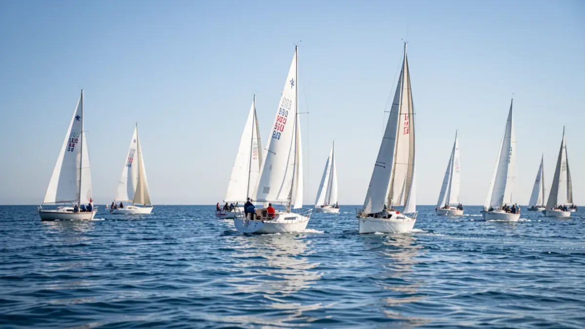 Imagen genérica de veleros compitiendo en el océano.