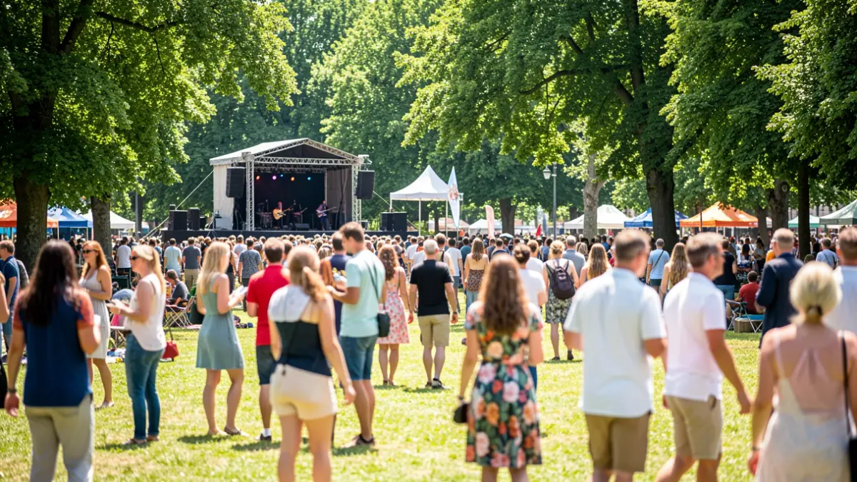 Imagen genérica de un festival de música al aire libre en un parque.