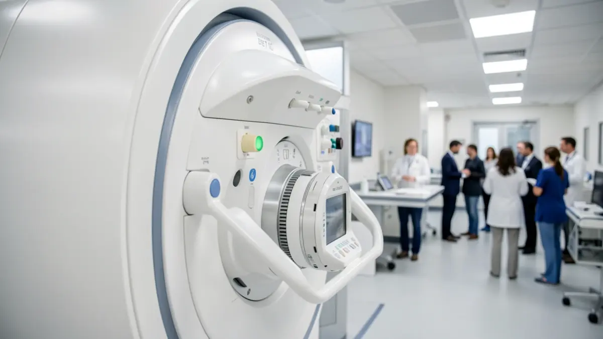 Imagen de un equipo de tomografía por emisión de positrones – tomografía computarizada (PET-TC) en un hospital.