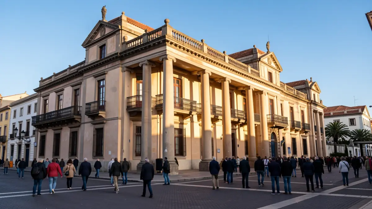 Facade of the Presidency of the Government of the Canary Islands building in Santa Cruz de Tenerife.