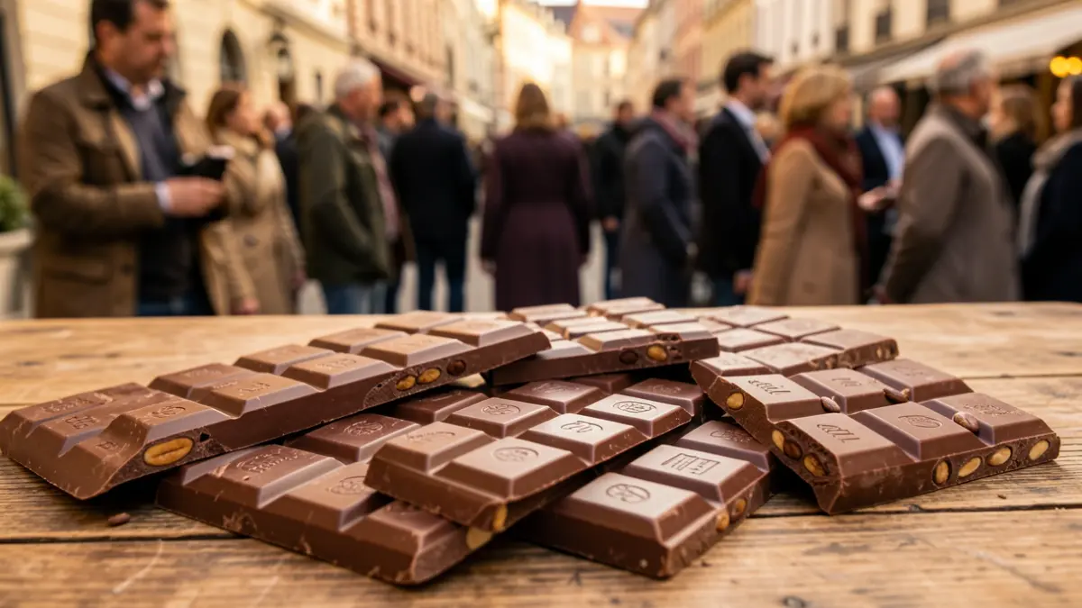 Imagen genérica de tabletas de chocolate artesanal.