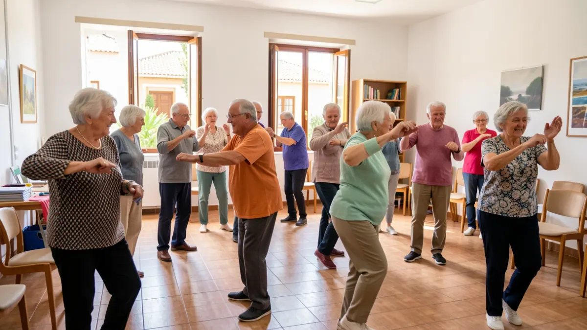 Imagen genérica de personas mayores participando en un taller de salud y bienestar.