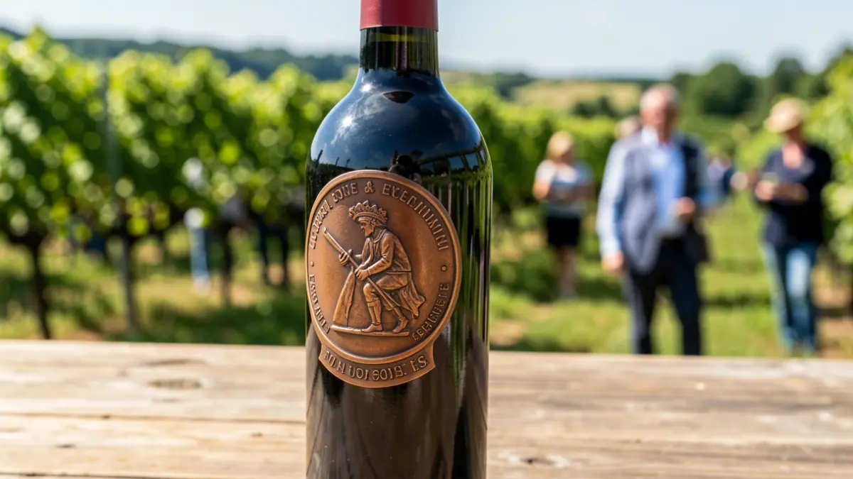 Medalla de bronce en una botella de vino de la Bodega Señorío de Cabrera.