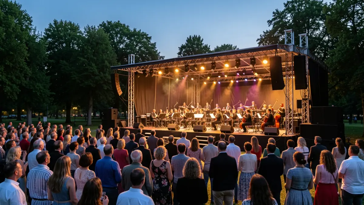 Imagen genérica de un concierto al aire libre con orquesta.