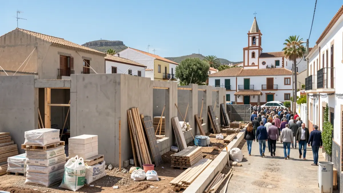 Obra de viviendas públicas en Telde, Gran Canaria.