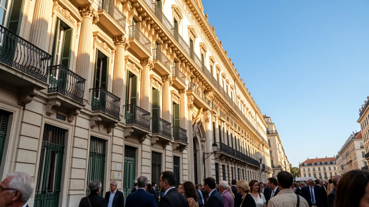 Fachada de un edificio institucional público con arquitectura tradicional canaria.