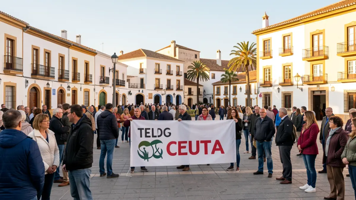 Concentración cívica en la Plaza de San Juan de Telde en apoyo a Ceuta.