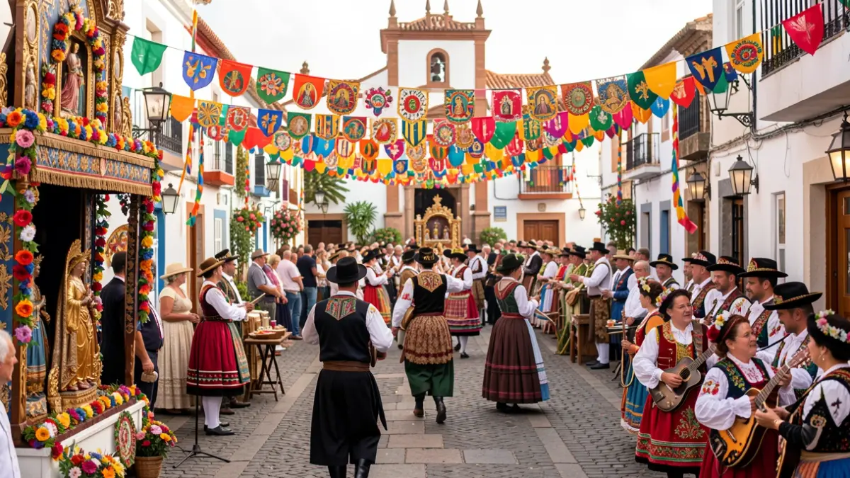 Generic image of a traditional Canarian festivity with colorful elements and decorations.